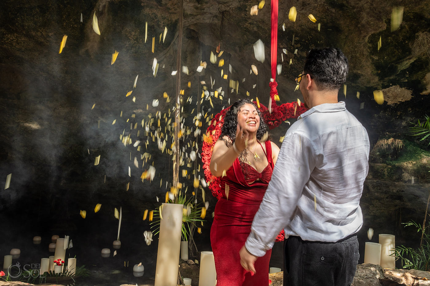 del sol photography Surprise proposal cenote ceremony