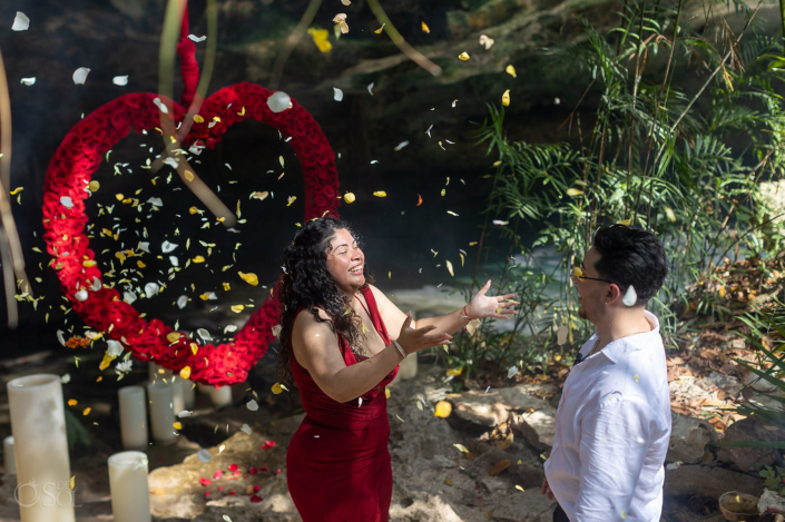 del sol photography Surprise proposal cenote ceremony