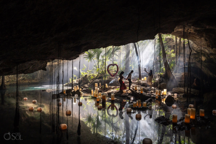 del sol photography Surprise proposal cenote ceremony