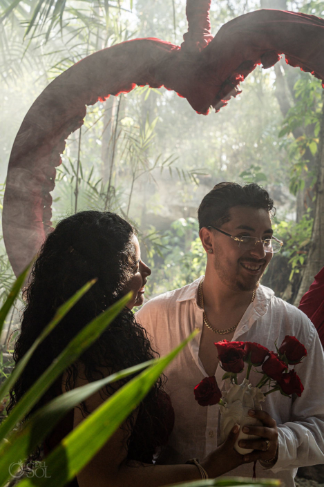 Surprise proposal cenote wedding ceremony