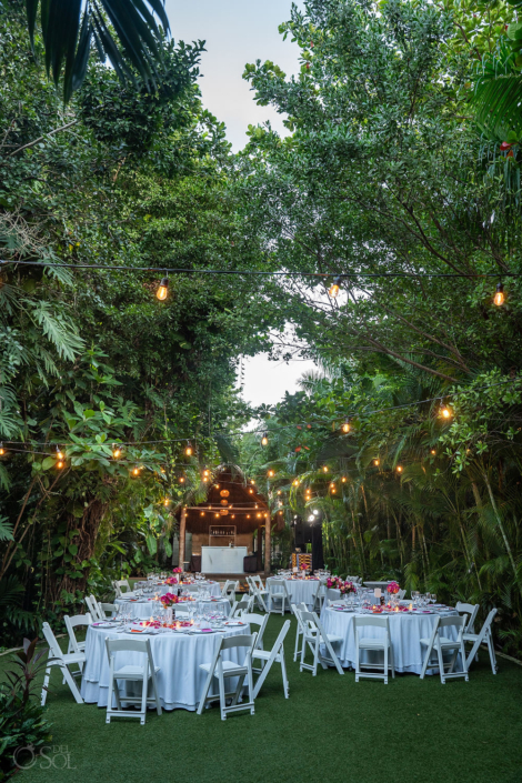 secret garden wedding reception at dreams tulum