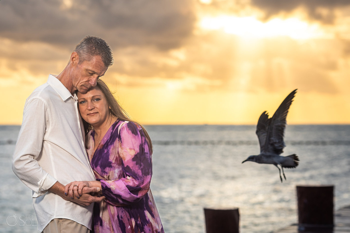 Husband and wife sharing a private moment during vow renewal