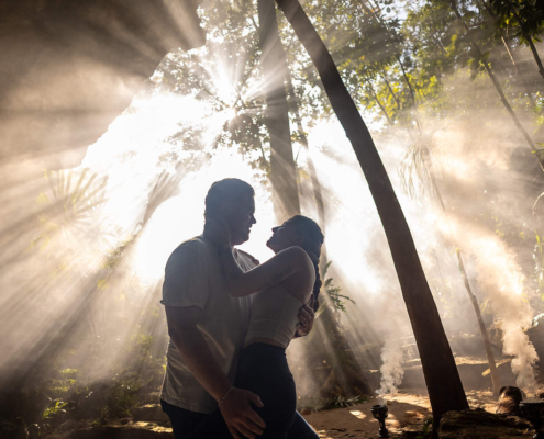 professional cenote engagement photos Riviera Maya