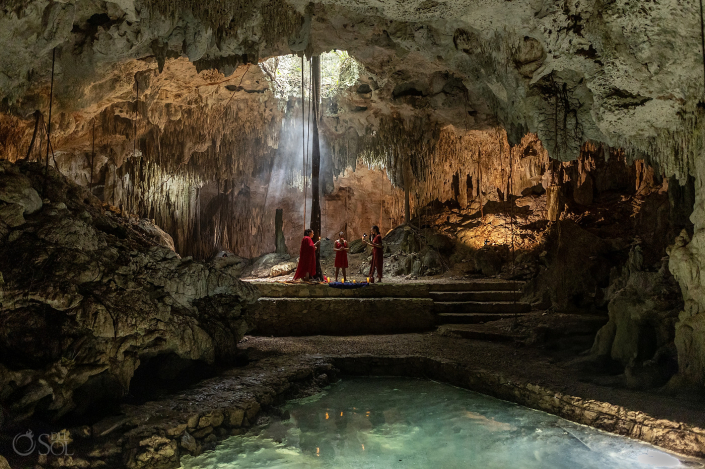 Amazing cave formations underground epic cenote ceremony found in the Riviera Maya Mexico
