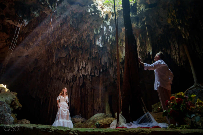Intentional cenote couple experience rooted in stillness and connection