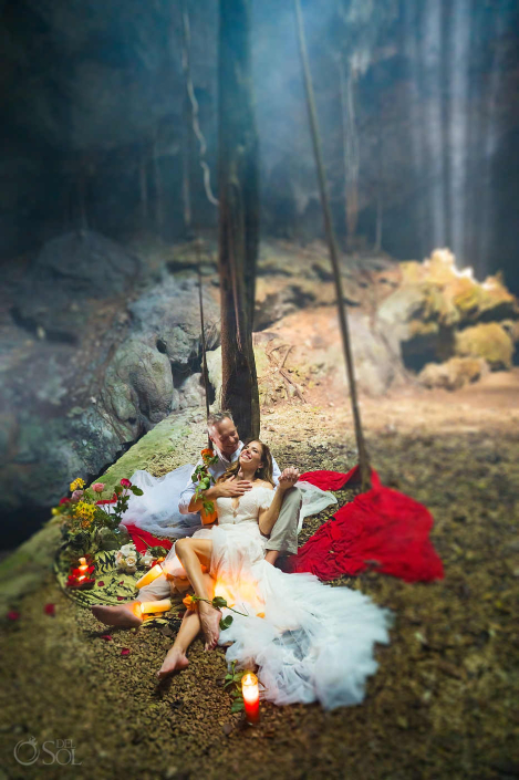 Cenote couple session experience designed as a quiet ritual of connection