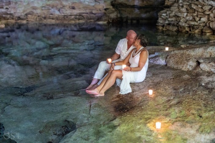Quiet emotional moment during a spiritual vow renewal ceremony