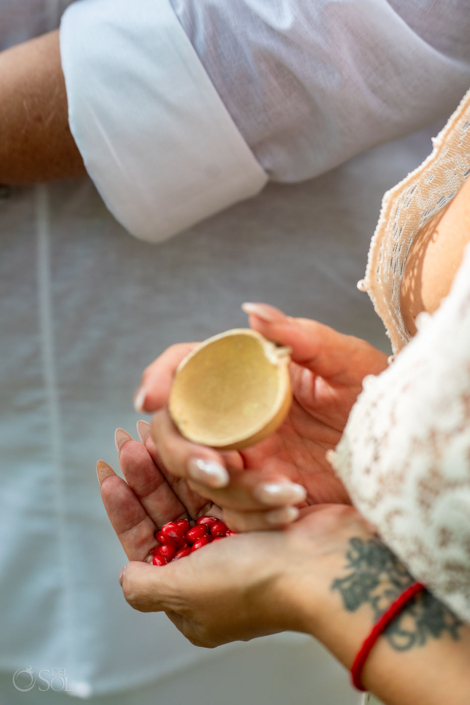 Red seeds used to represent 50 questions to ask before marriage